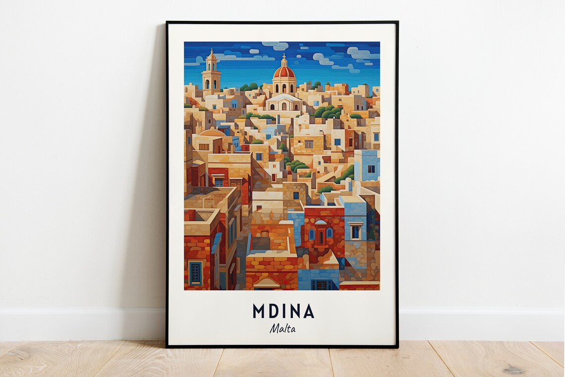 The Silent City Mdina Malta Travel Poster