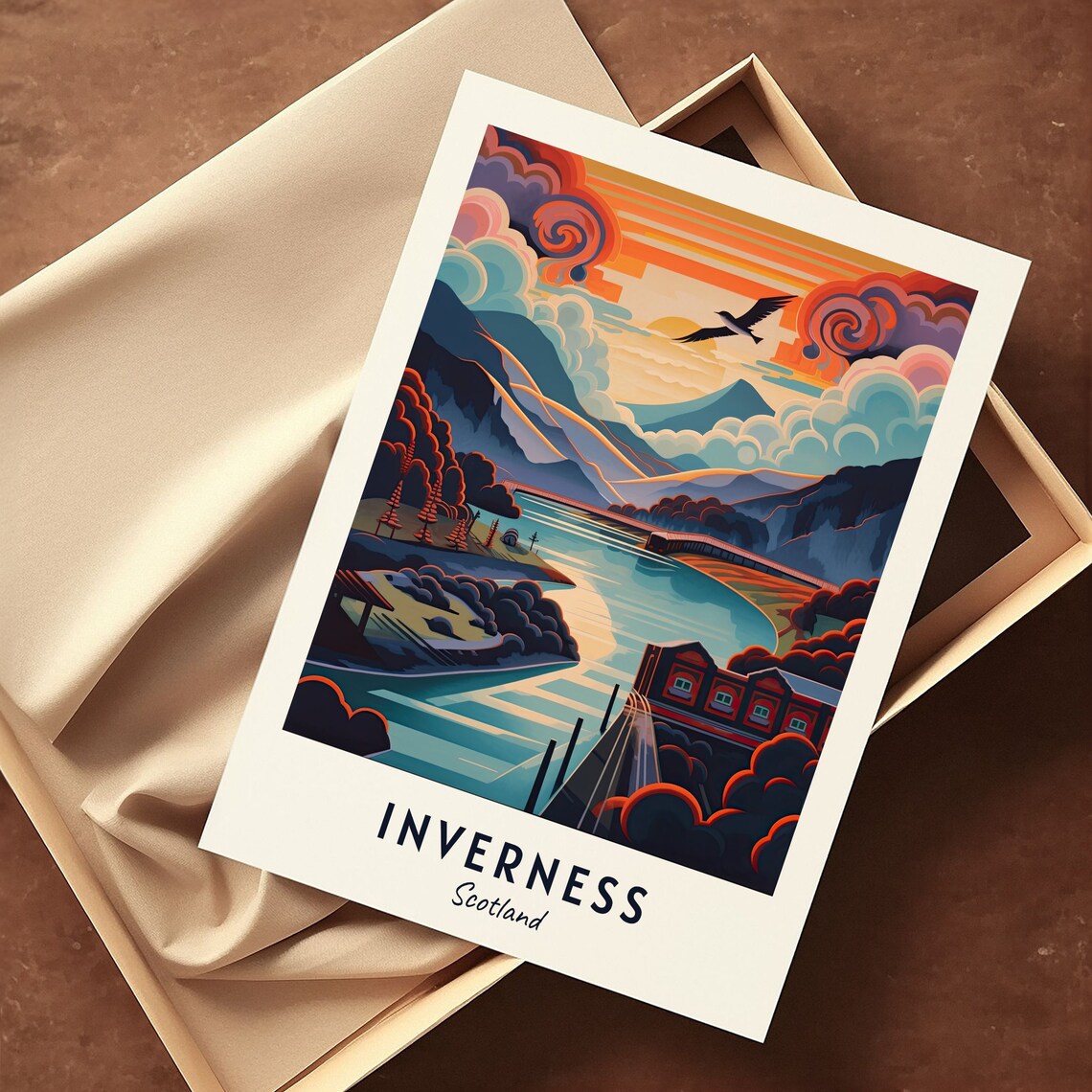 Loch Ness Travel Print Wall Art Inverness Scotland City Print Loch Ness Travel Gift Loch Ness Poster Travel Gift - Image 3