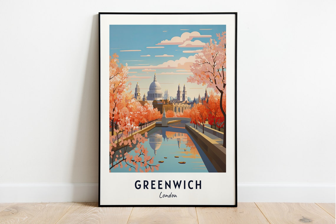 Greenwich London Travel Print Wall Art Greenwich London City Print Greenwich London Travel Gift Greenwich London Poster Travel Gift