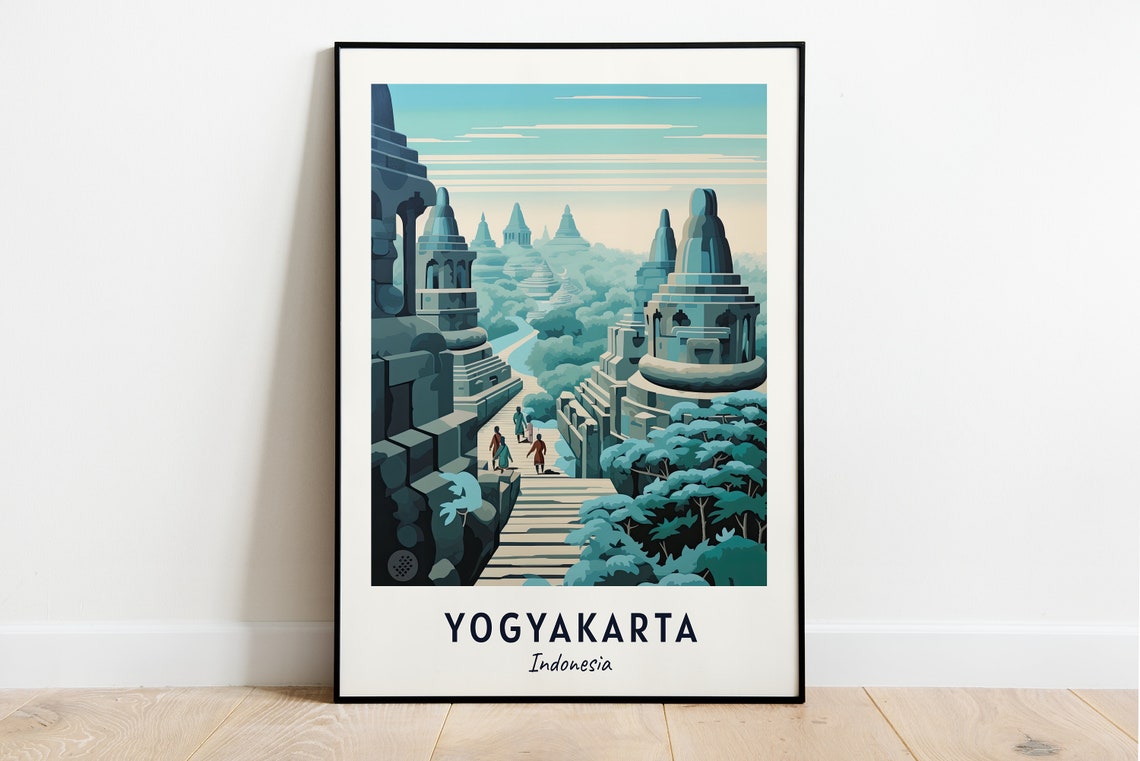 Borobudur Temple Travel Print Wall Art Yogyakarta Indonesia City Print Borobudur Temple Travel Gift Borobudur Temple Poster Wall Art