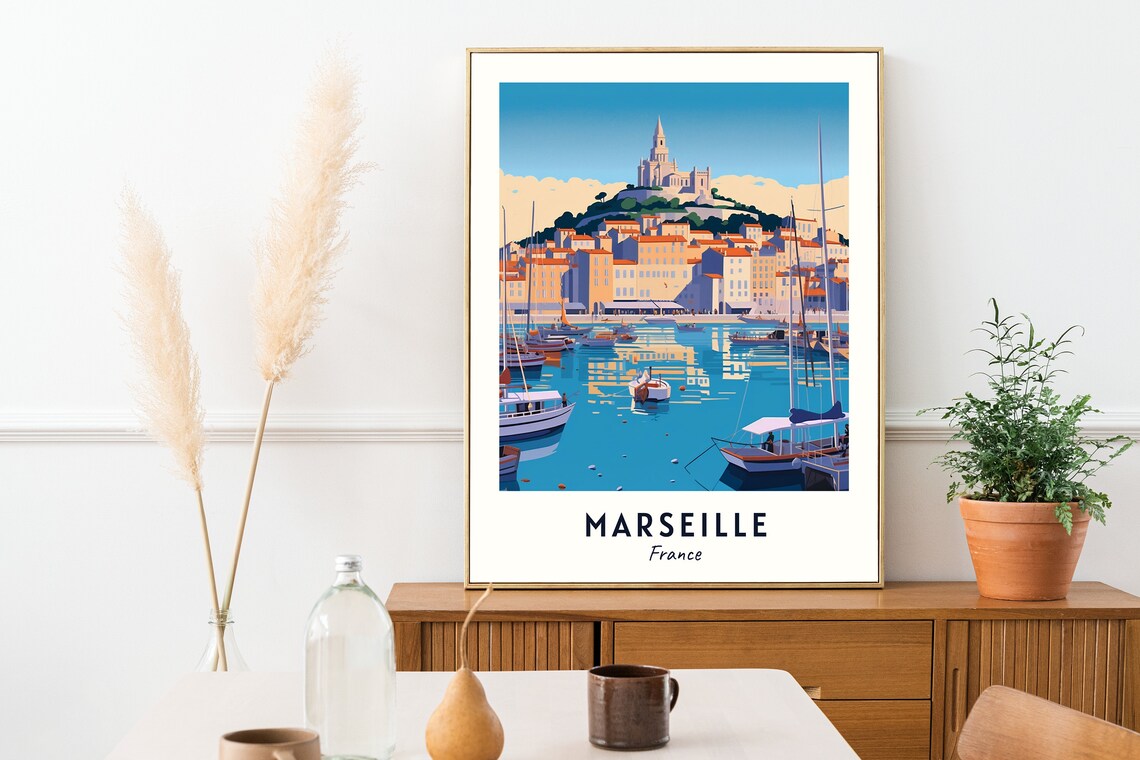 Marseille France Travel Poster, City Wall Art Print - Image 2