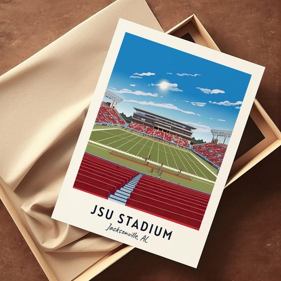 Jsu Stadium Stadium Print College Dorm Print Jacksonville Al Print College Football Print Jsu Stadium Stadium Poster Gift Dorm Decor