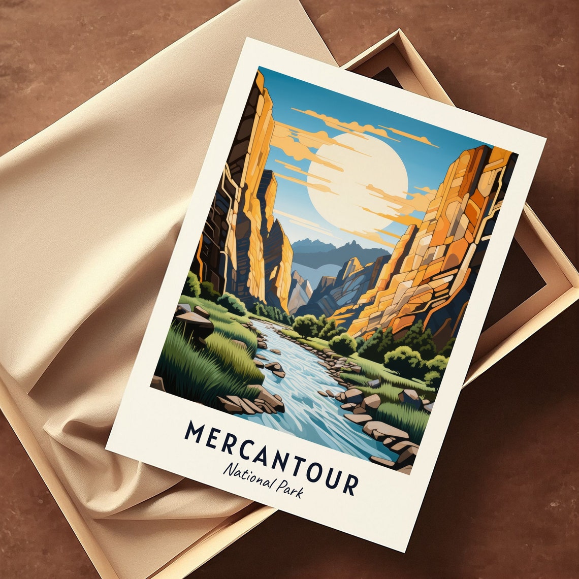 Mercantour National Park Golden Gorge River Sun Valley Poster - Image 3
