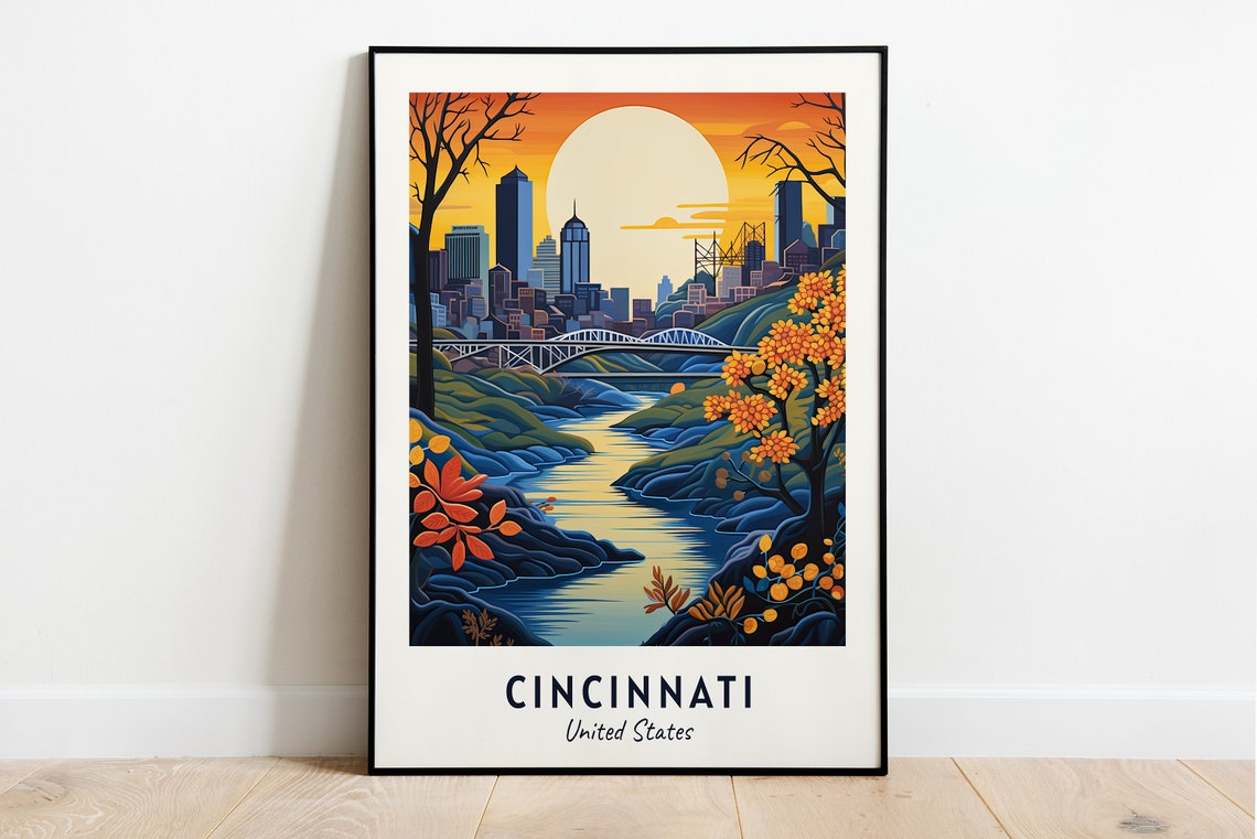 Cincinnati United States Travel Print Wall Art Cincinnati United States City Print Cincinnati United States Travel Gift Cincinnati