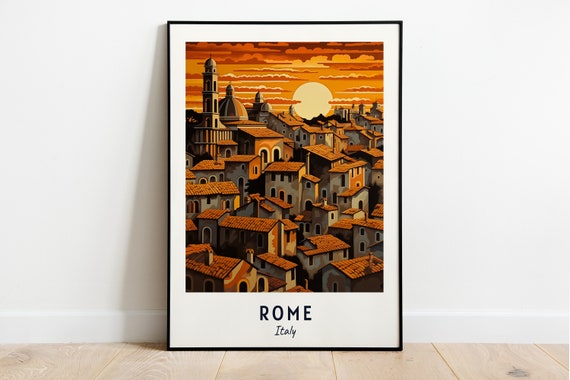 Rome Travel Poster, Italy City Art Print