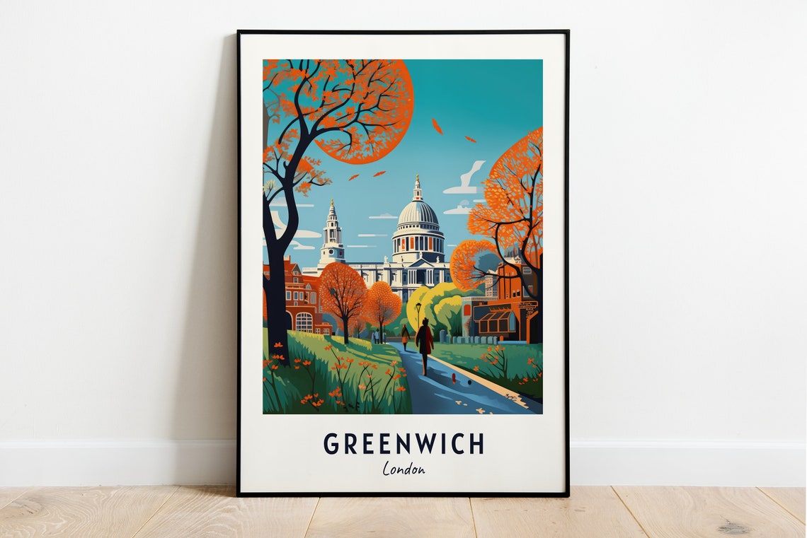 Greenwich London Travel Print Wall Art Greenwich London City Print Greenwich London Travel Gift Greenwich London Poster Travel Gift