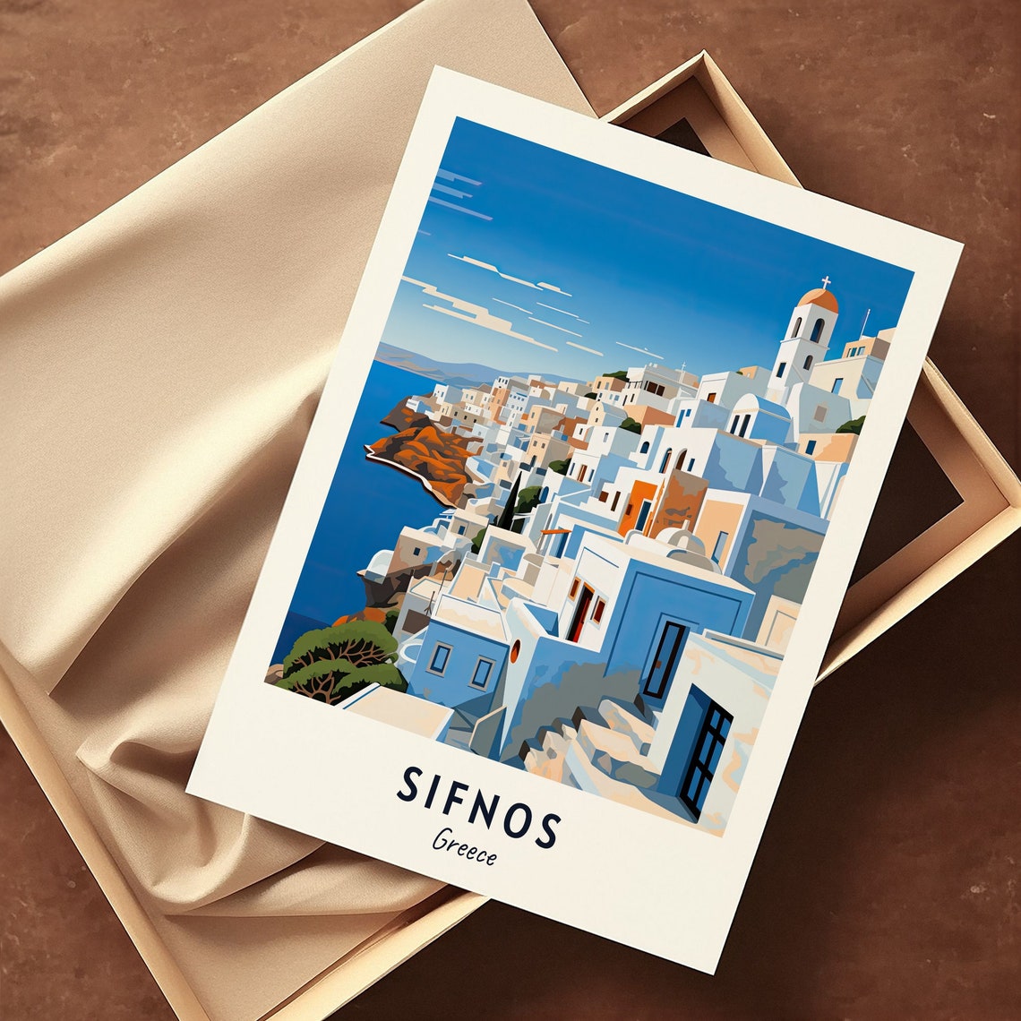 Sifnos Travel Print Wall Art Sifnos Greece City Print Sifnos Travel Gift Sifnos City Poster Travel Gift Wall Art - Image 3