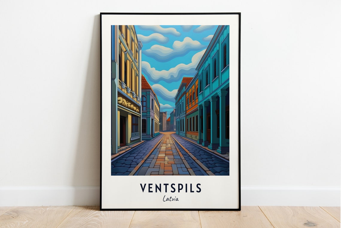 Ventspils Old Town Travel Print Wall Art Ventspils Latvia City Print Ventspils Old Town Travel Gift Ventspils Old Town Poster Wall Art