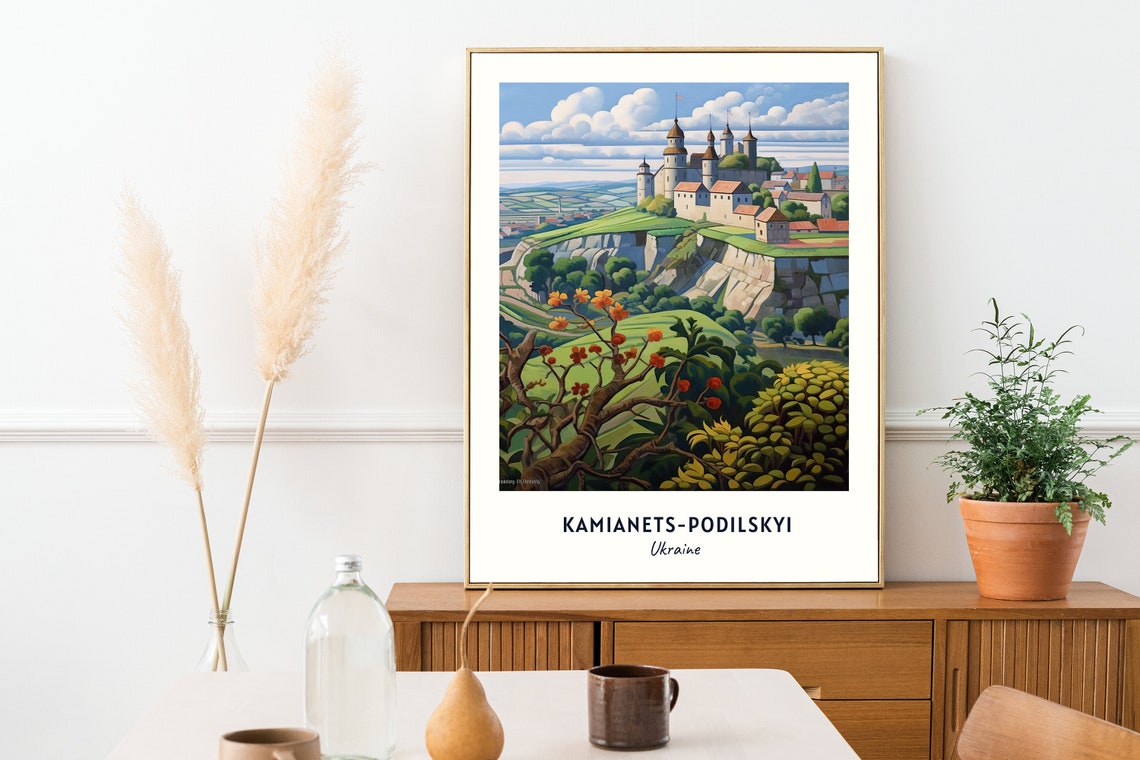 Kamianets-Podilskyi Castle on the Canyon Cliffs Ukraine Poster - Image 2