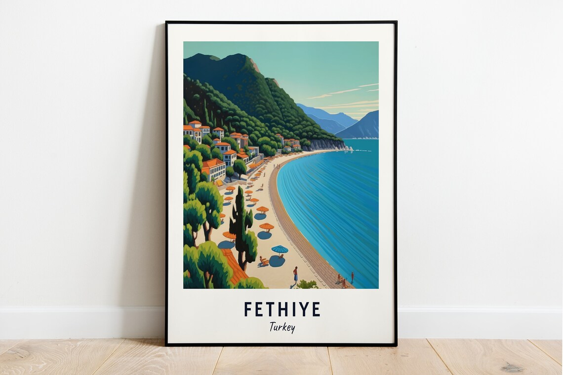 Oludeniz Beach Travel Poster, Fethiye Turkey