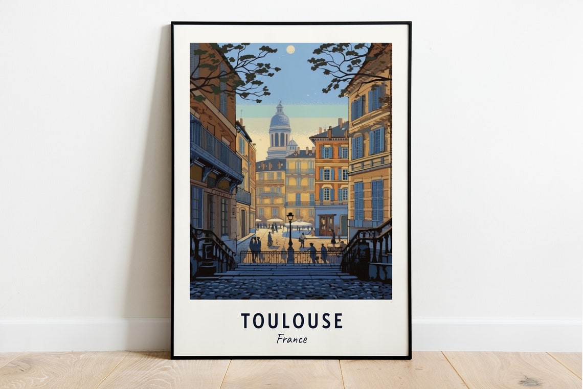 Toulouse Travel Print Toulouse France Travel Gift City Poster Wedding Gift Birthday Present