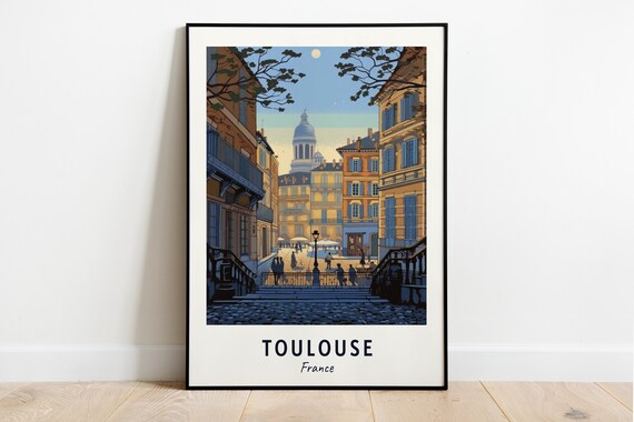 Toulouse Travel Print Toulouse France Travel Gift City Poster Wedding Gift Birthday Present