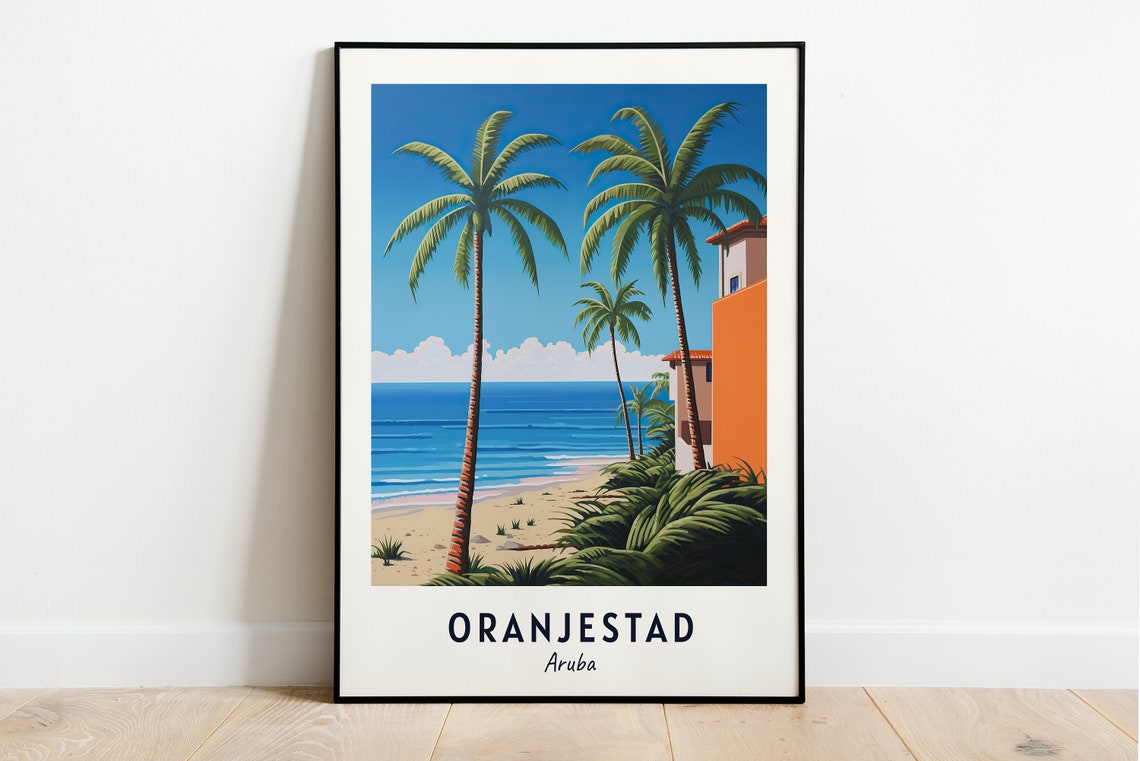 Oranjestad City Print Oranjestad Travel Poster Aruba Travel Gift Oranjestad Aruba Poster Oranjestad Gift