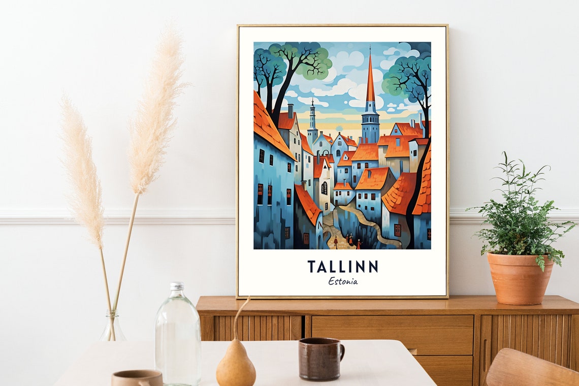 Tallinn Travel Print Wall Art Tallinn Estonia City Print Tallinn Travel Gift Tallinn City Poster Travel Gift - Image 2