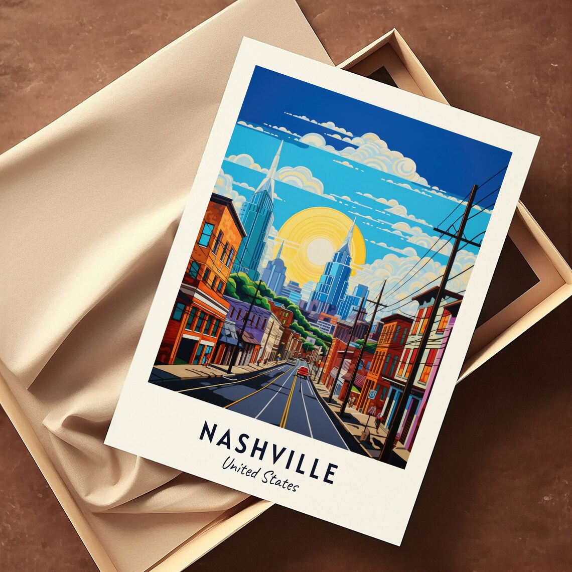 Nashville United States Travel Poster, City Print - Image 3