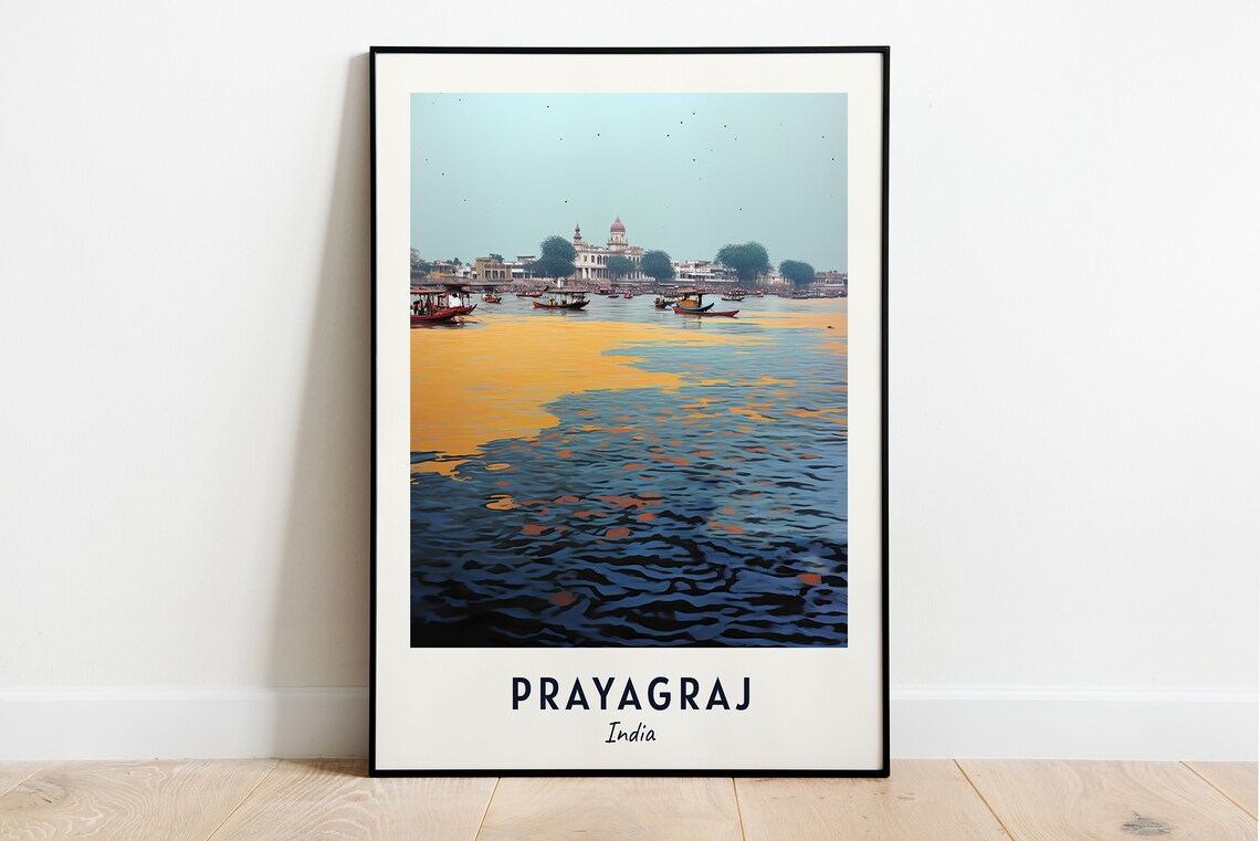 Prayagraj Travel Print Wall Art Prayagraj India City Print Prayagraj Travel Gift Prayagraj City Poster Travel Gift