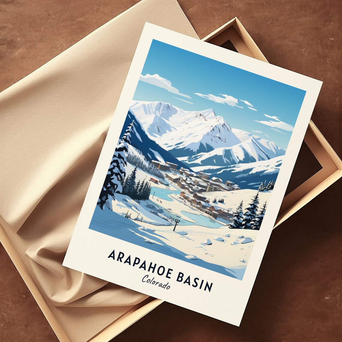 Arapahoe Basin Colorado Ski Resort Peak Snowy Mountain Poster - Image 2