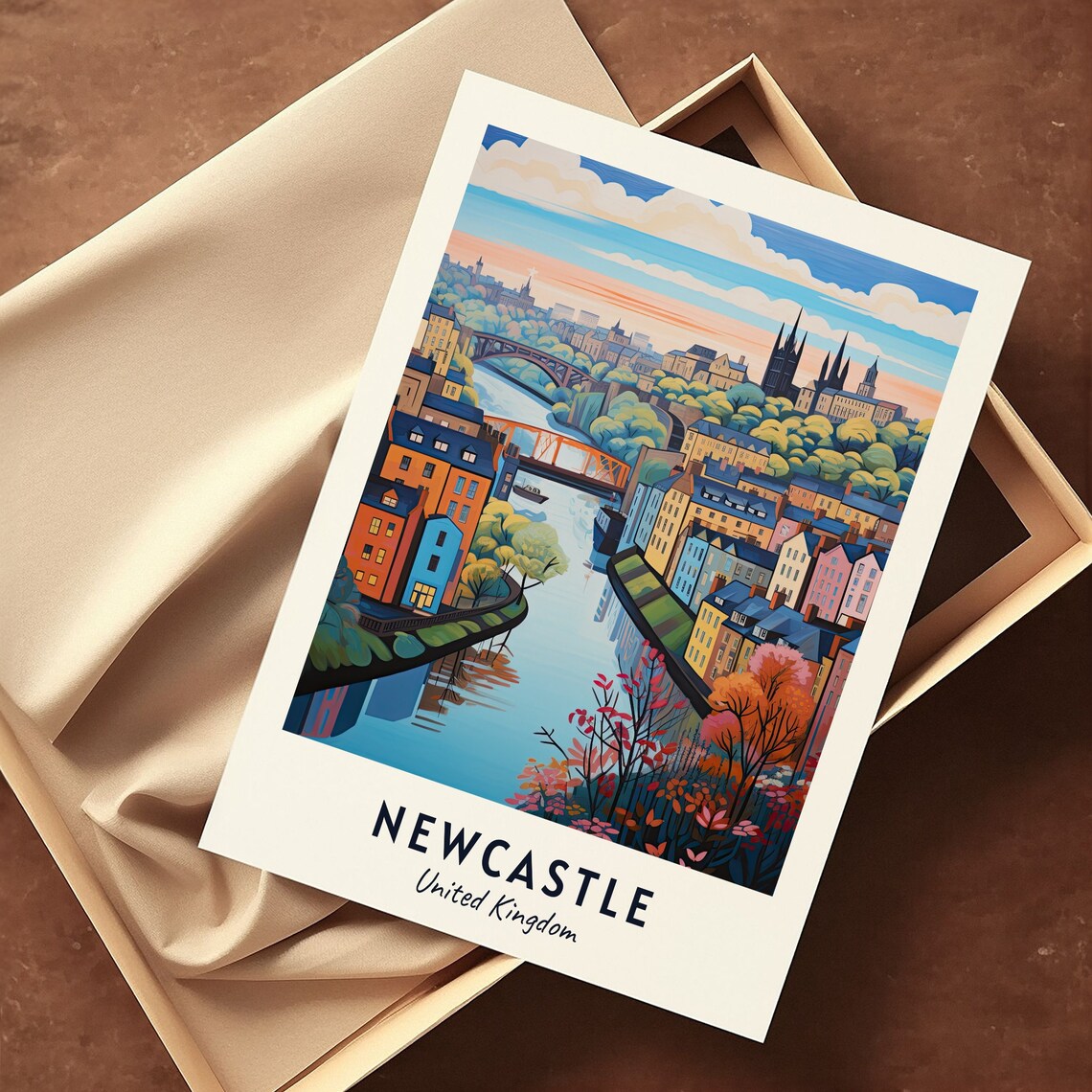 Newcastle Travel Poster, United Kingdom City Print - Image 3