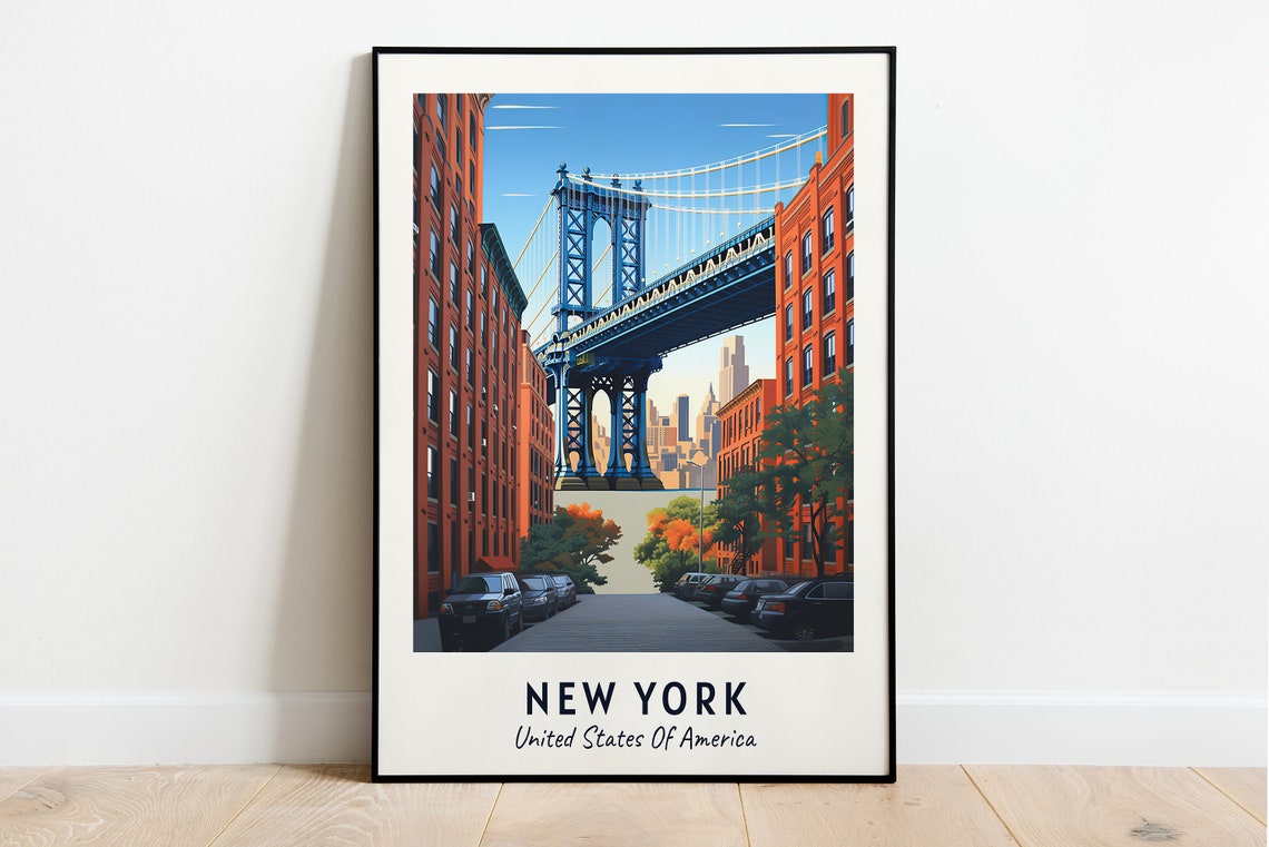 New York City Print New York Travel Poster United States Travel Gift New York United States Poster New York Gift