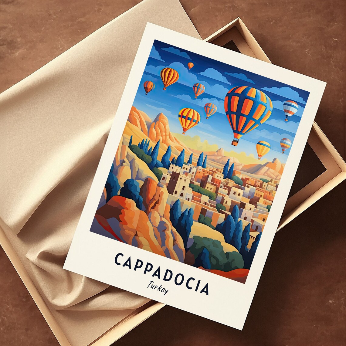 Cappadocia Turkey Hot Air Balloon Sunrise Valley Travel Poster - Image 3