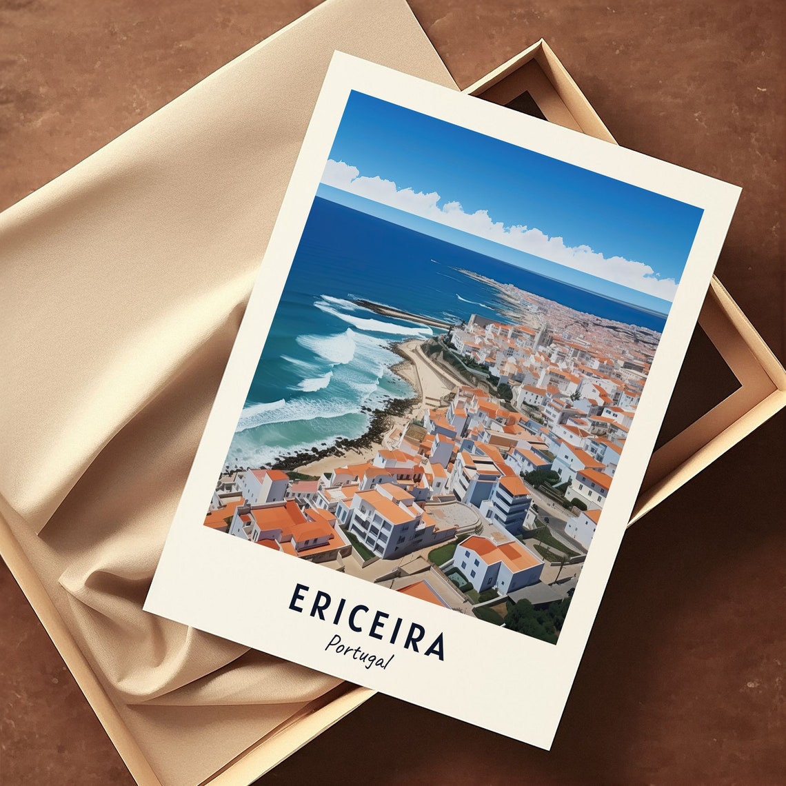 Ericeira Coastal Town From Above With Surf Portugal Travel Poster - Image 3