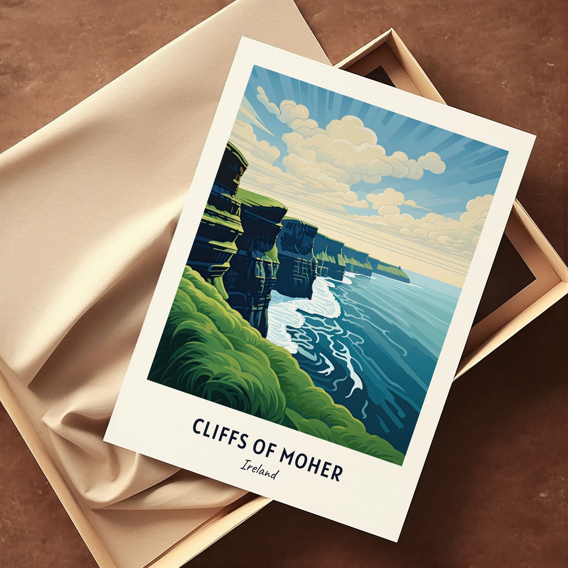 Cliffs Of Moher Ireland Dramatic Sea Cliffs Vintage Travel Poster - Image 3