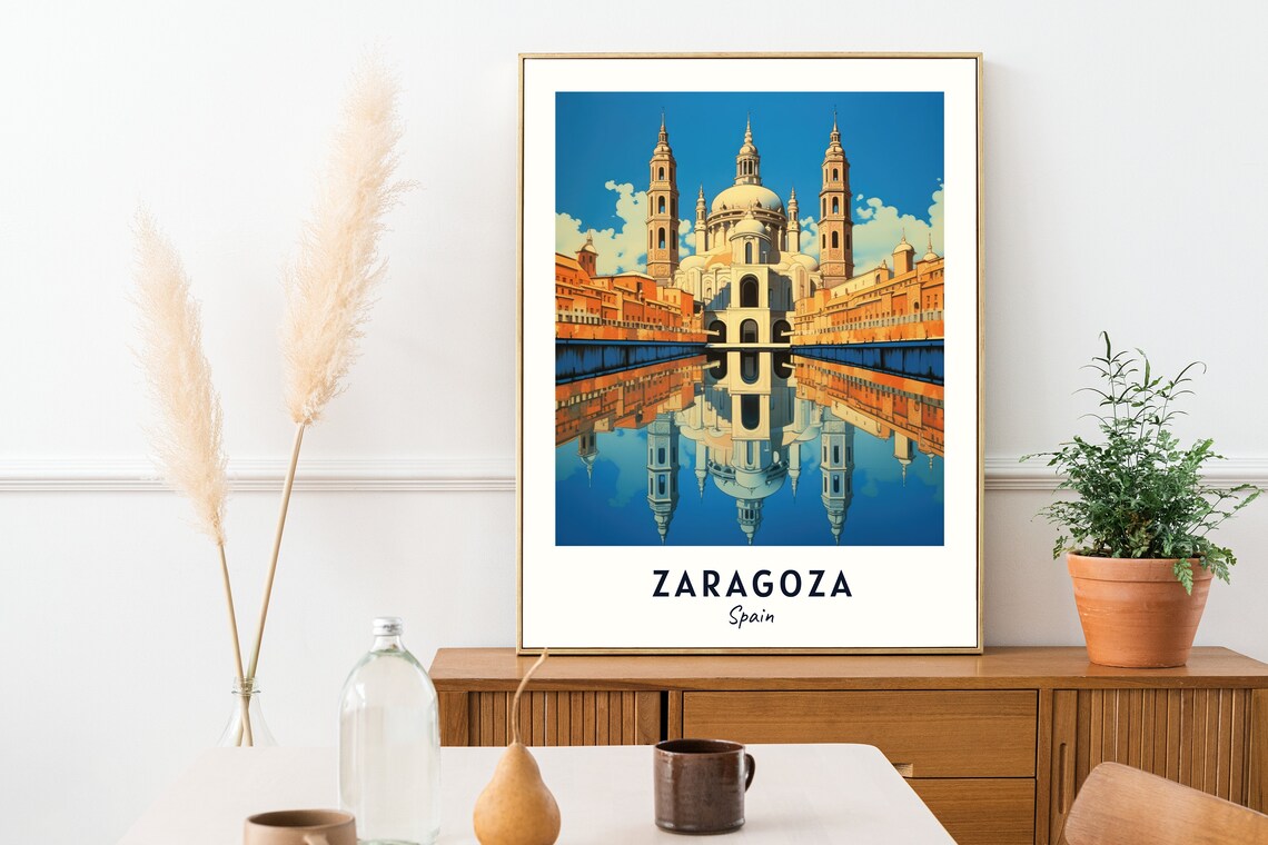Basilica Of Our Lady Of The Pillar Travel Poster, Zaragoza - Image 2