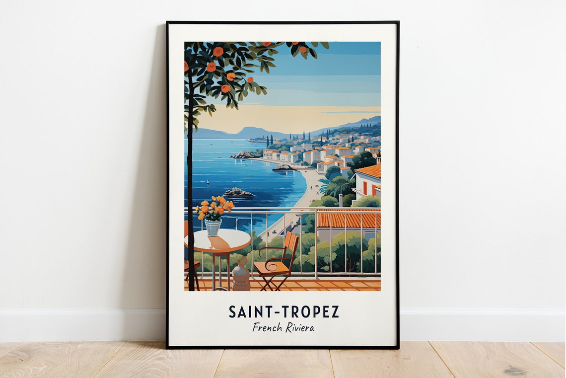 Saint Tropez French Riviera Travel Print Wall Art Saint Tropez French Riviera City Print Saint Tropez French Riviera Travel Gift