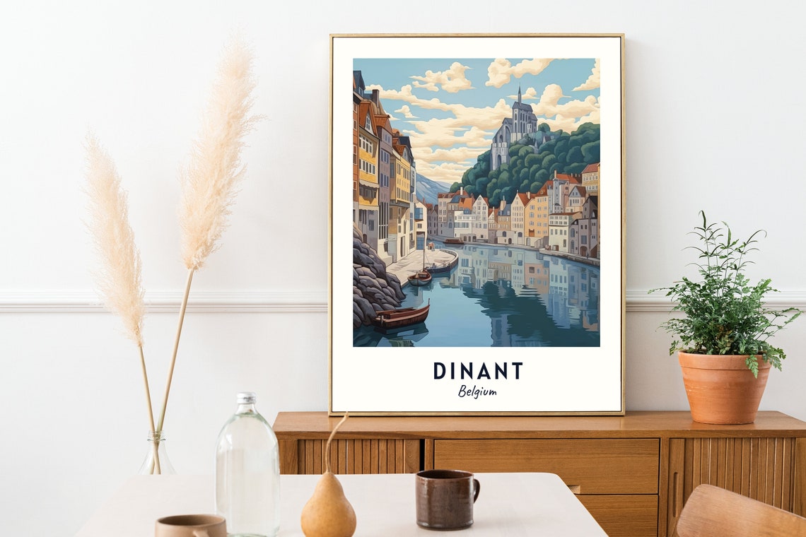 Citadel Of Dinant Travel Print Wall Art Dinant Belgium City Print Citadel Of Dinant Travel Gift Citadel Of Dinant Poster Travel Gift - Image 2