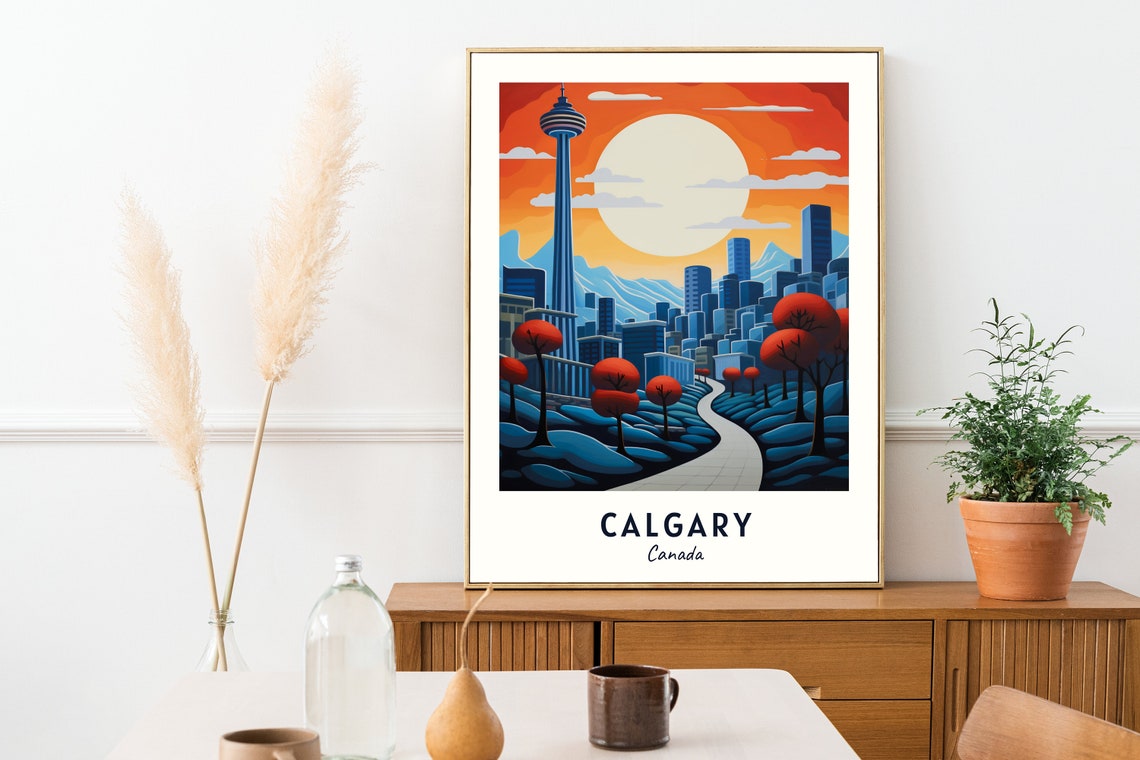 Autumn Sunset over the Downtown Calgary Skyline Canada Poster - Image 2