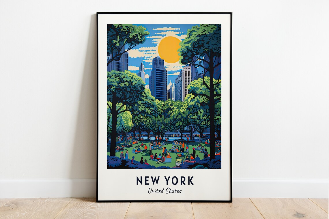 New York Travel Poster, United States City Print