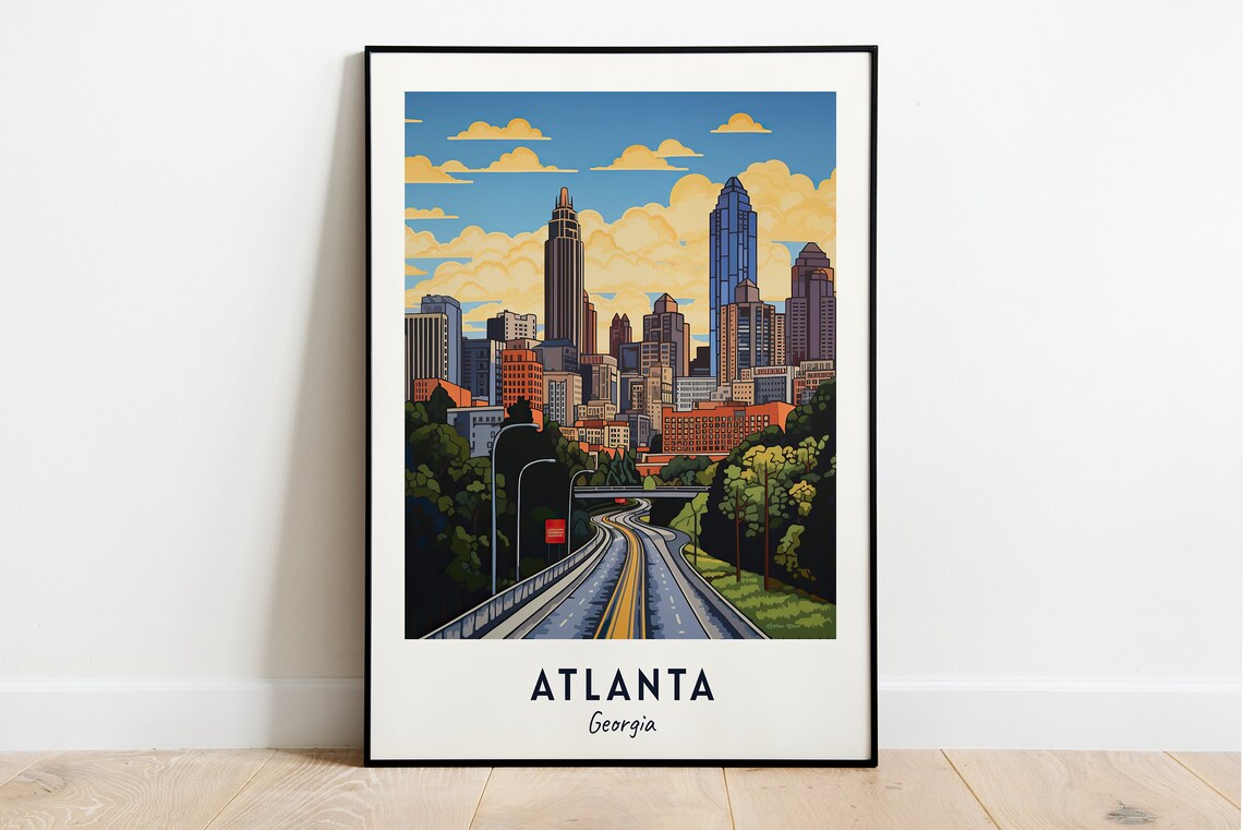 Atlanta Travel Print, Georgia City Poster