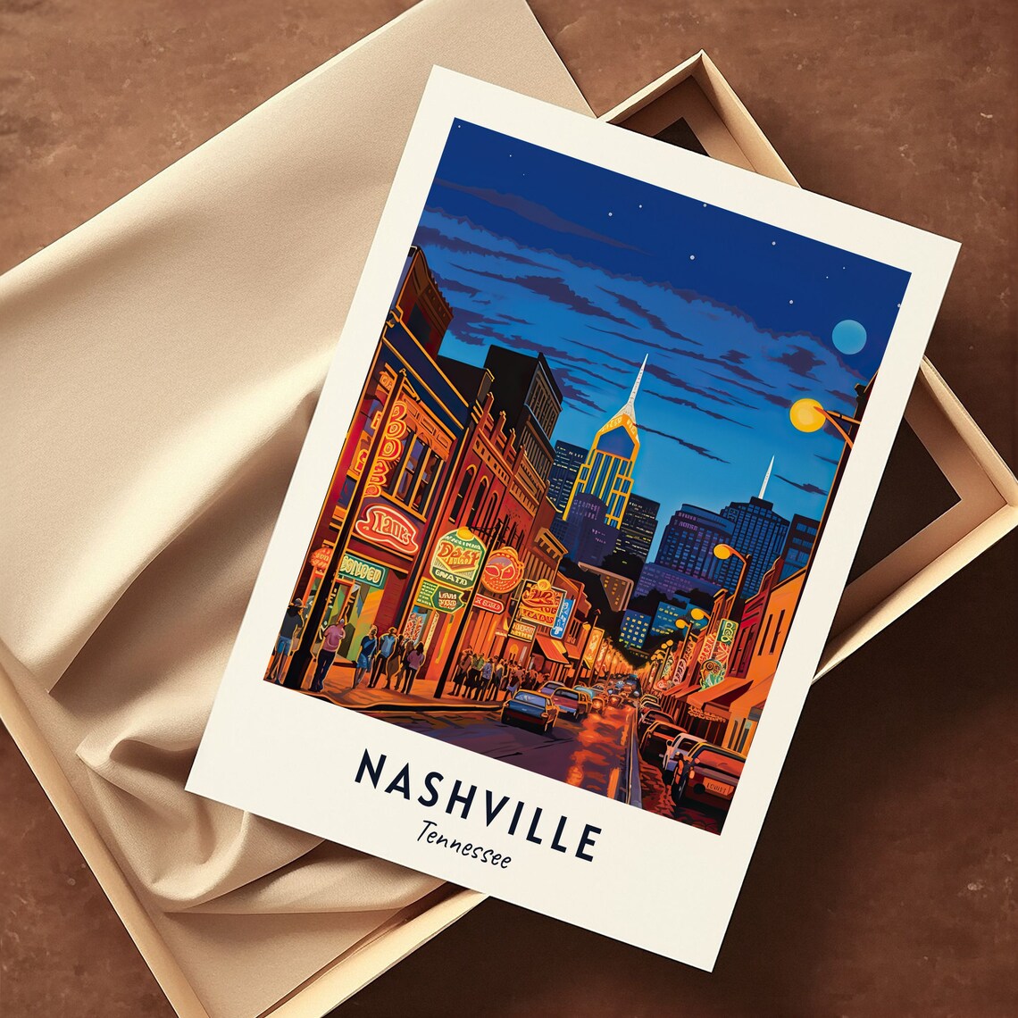 Nashville Travel Poster, Tennessee City Print - Image 3
