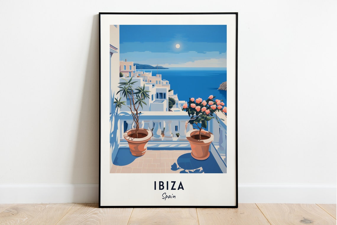 Ibiza Travel Print Wall Art Ibiza Spain City Print Ibiza Travel Gift Ibiza City Poster Travel Gift Ibiza Home Decor