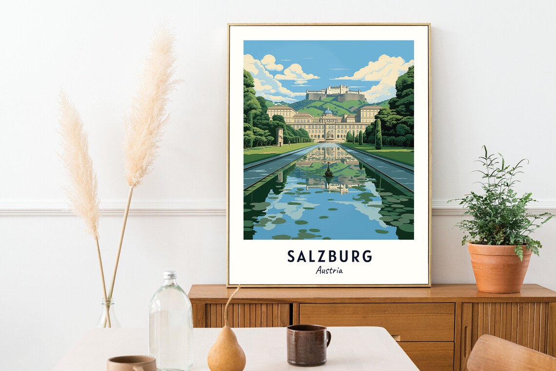 Mirabell Palace Gardens Reflecting Pool in Salzburg Austria Poster - Image 2