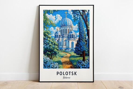 Saint Sophia Cathedral Blue Domes Polotsk Belarus Travel Poster