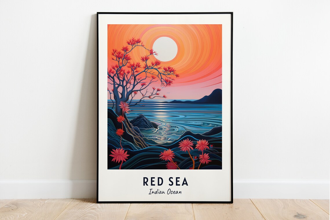 Red Sea Indian Ocean Travel Poster, City Print