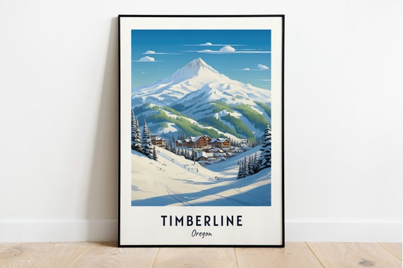 Timberline Travel Print Timberline Ski Poster Oregon Ski Poster Timberline Ski Resort Print