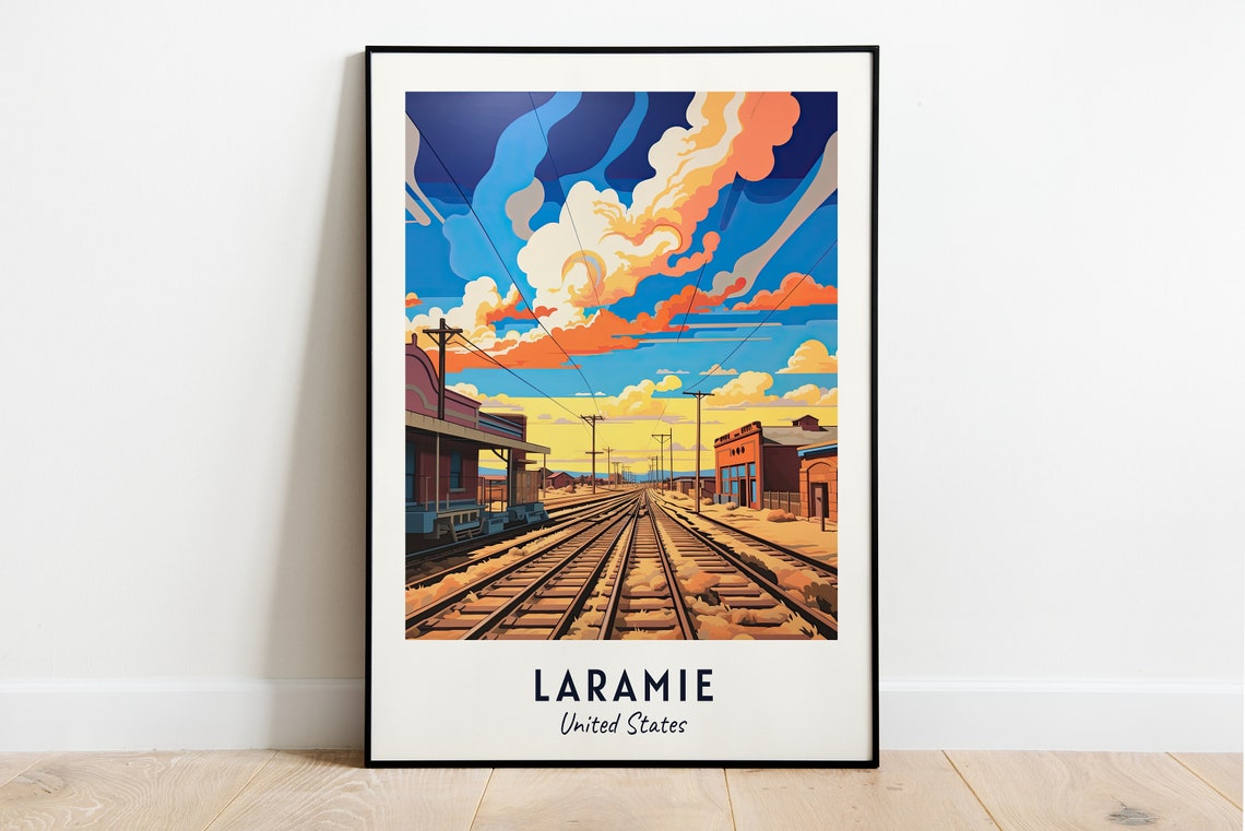 Laramie Travel Print Wall Art Laramie United States City Print Laramie Travel Gift Laramie City Poster Travel Gift