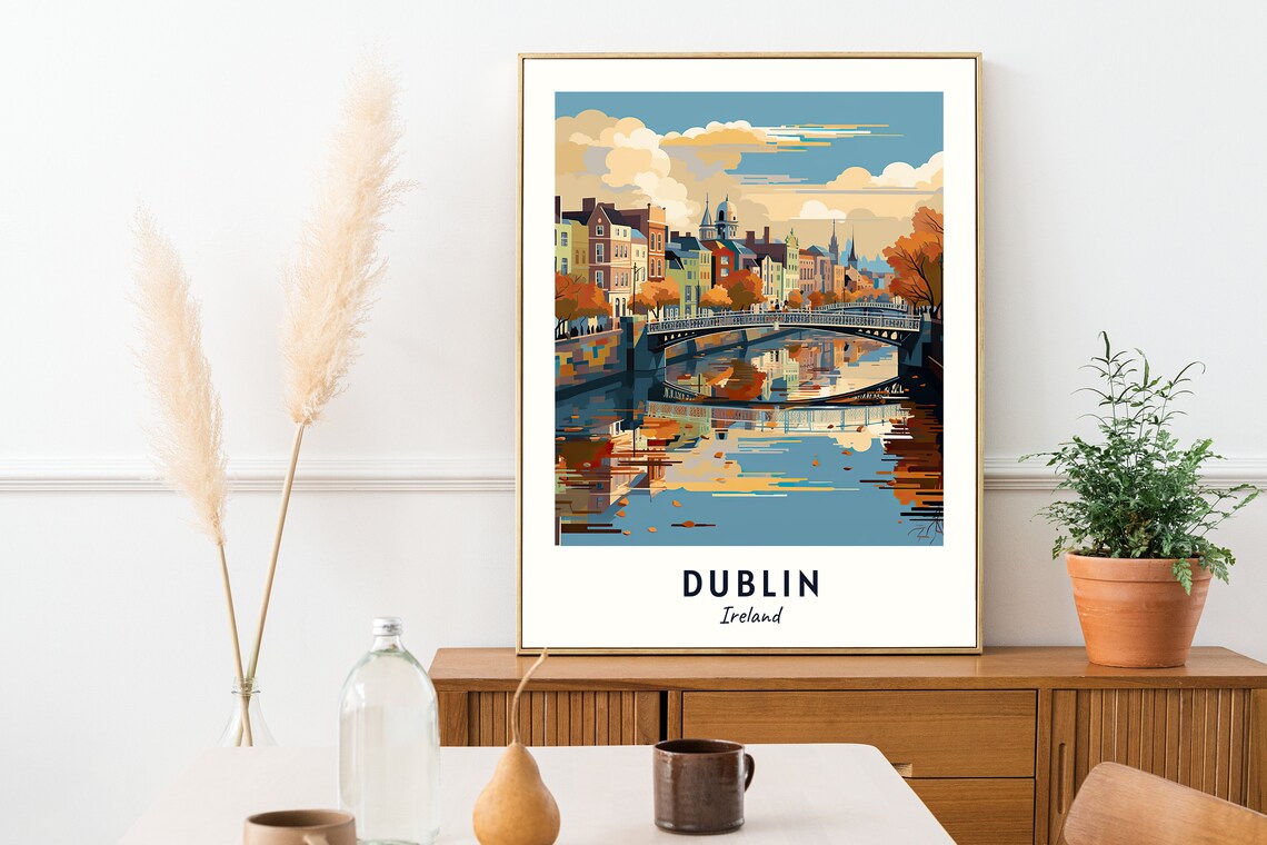 Dublin Ireland Travel Poster, City Gift Print - Image 2