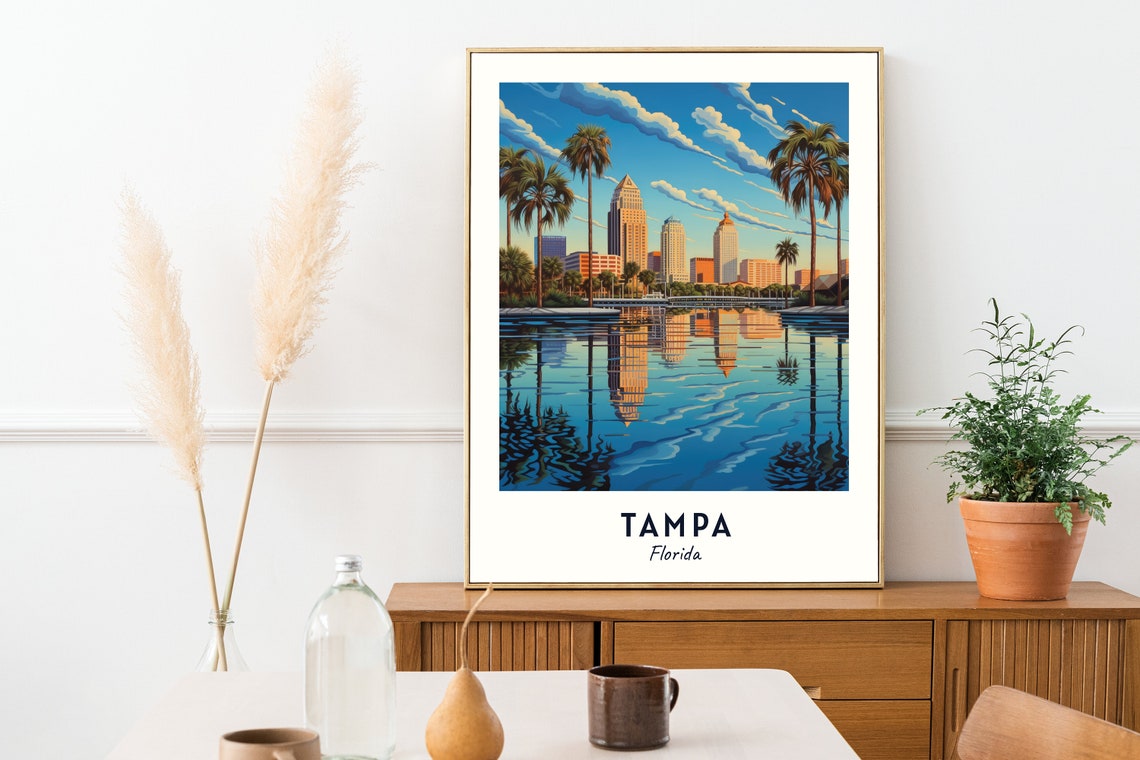 Tampa Florida Travel Poster, City Print - Image 2
