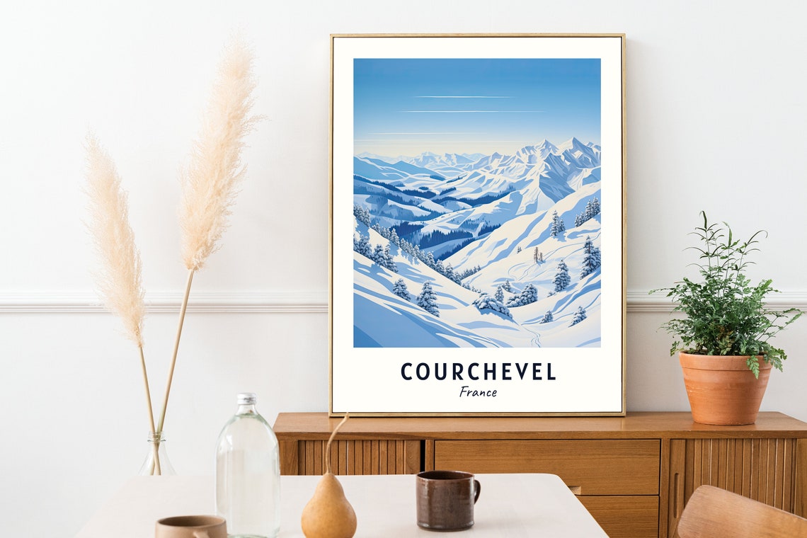 Courchevel France Travel Print Wall Art Courchevel France City Print Courchevel France Travel Gift Courchevel France Poster - Image 2