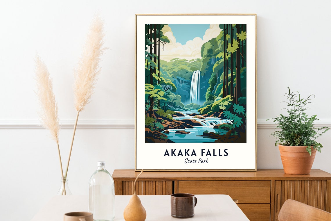 Akaka Falls State Park Waterfall In Lush Hawaiian Rainforest Poster - Image 2