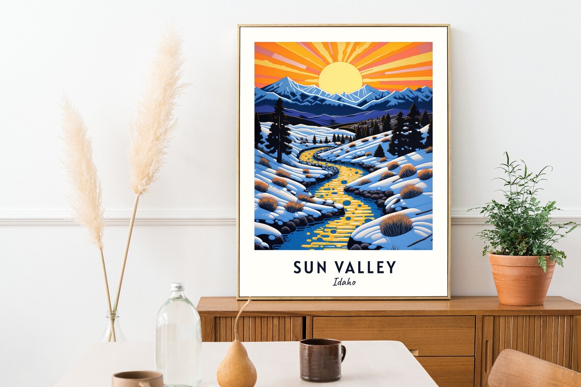 Sun Valley Idaho Travel Print Wall Art Sun Valley Idaho City Print Sun Valley Idaho Travel Gift Sun Valley Idaho Poster Travel Gift - Image 2