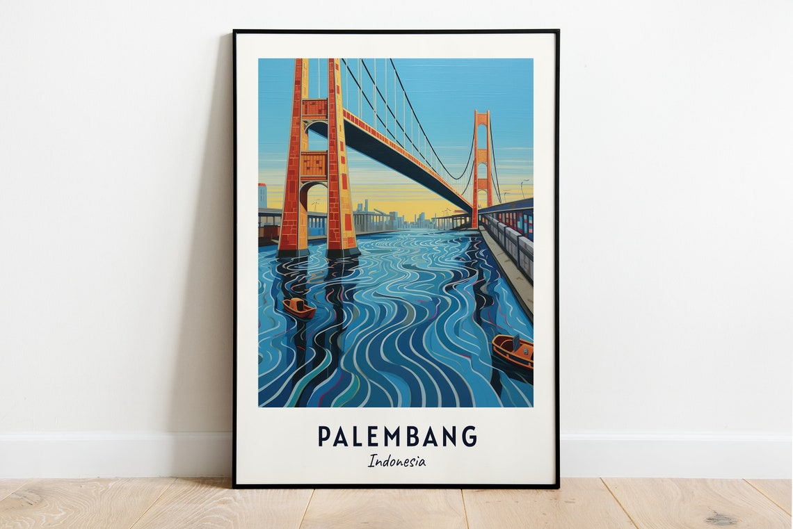 Ampera Bridge Palembang Indonesia Spanning The Musi River Poster