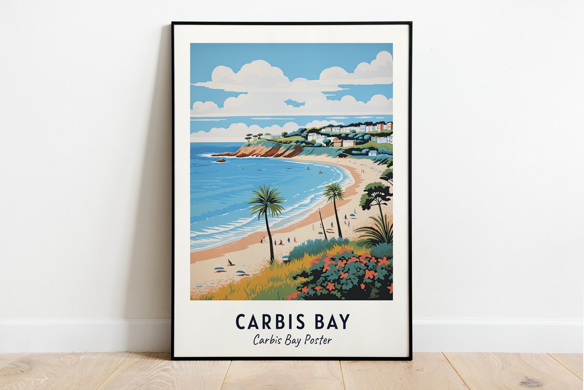 Carbis Bay Carbis Bay Poster Travel Print Wall Art Carbis Bay Carbis Bay Poster City Print Carbis Bay Carbis Bay Poster Travel Gift