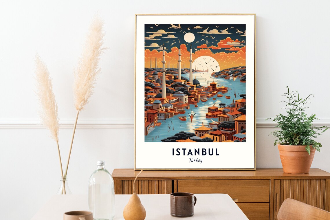 Istanbul Travel Poster, Turkey City Print - Image 2