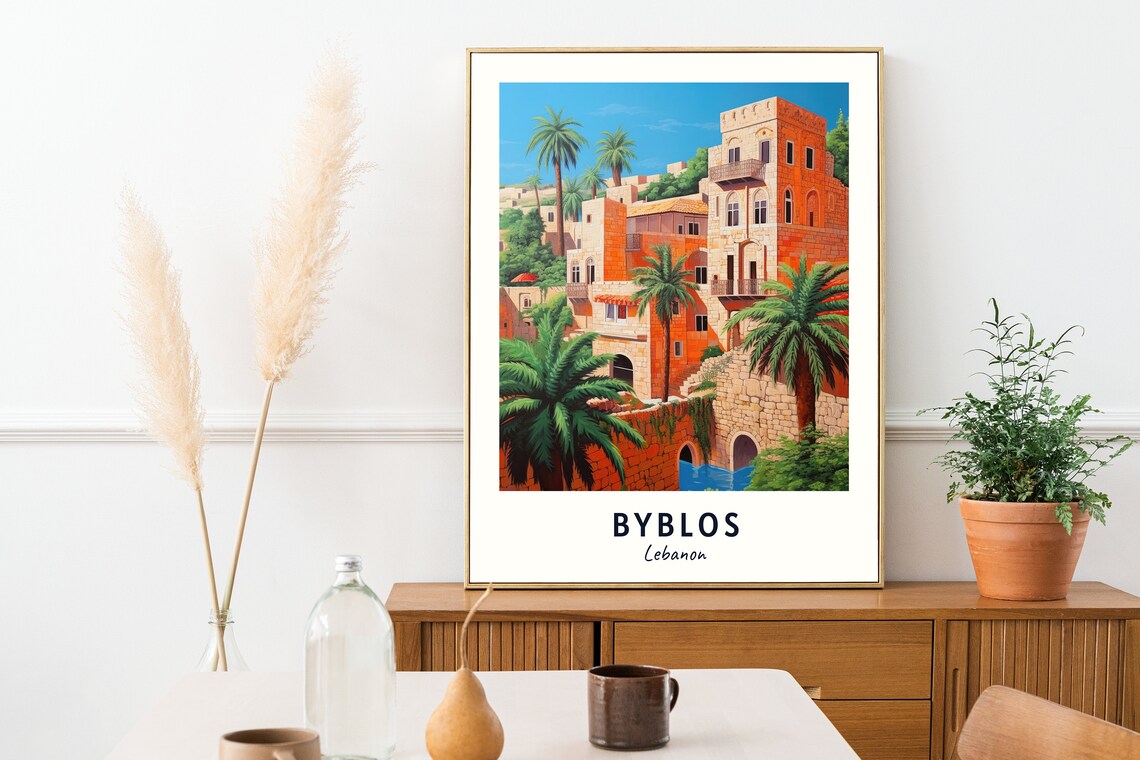 Byblos Old Town Travel Poster, Lebanon City Print - Image 2