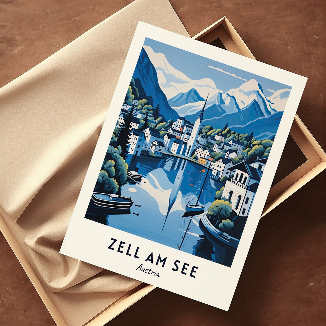 Lake Zell Travel Print Wall Art Zell Am See Austria City Print Lake Zell Travel Gift Lake Zell Poster Travel Gift - Image 3