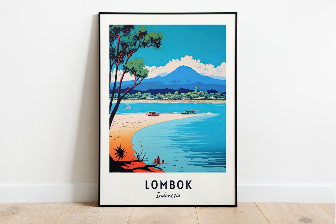 Gili Islands Travel Print Wall Art Lombok Indonesia City Print Gili Islands Travel Gift Gili Islands Poster Wall Art